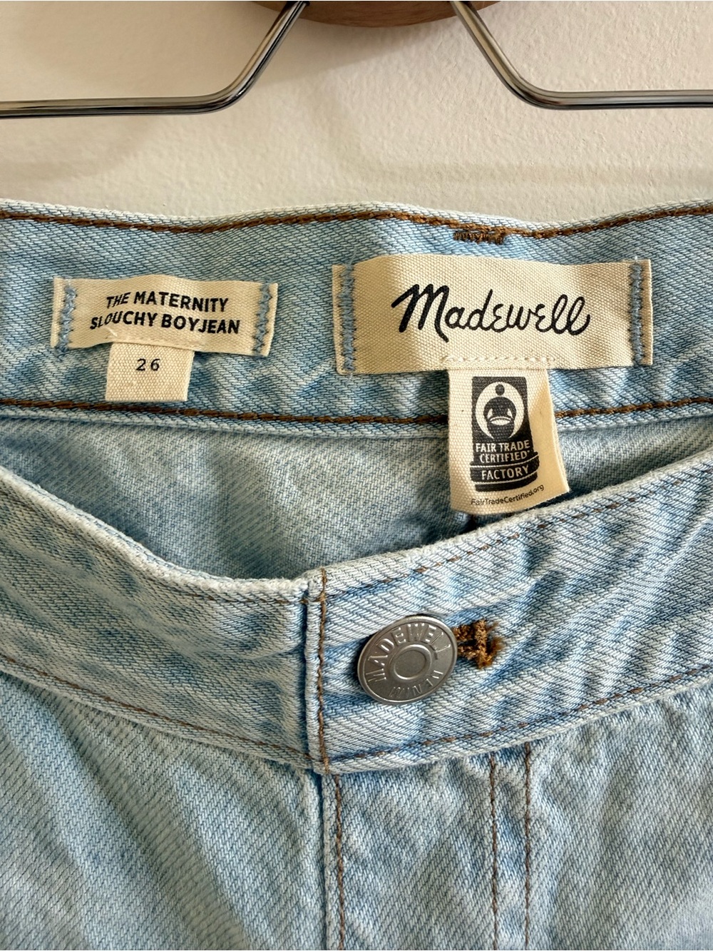 Madewell NWT Maternity Side-Panel Slouchy Boyjean Ripped Edition Size 26 - Picture 2 of 16